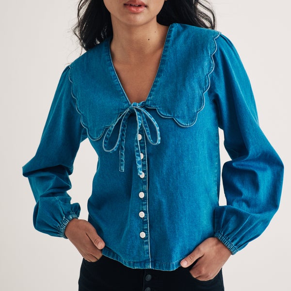 Nobody's Child Birdie Denim Blouse