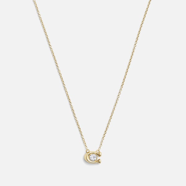 Coach C Gold-Tone Pendant Necklace