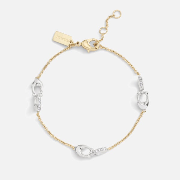 Coach Signature Pavé C Strand Gold-Tone Bracelet