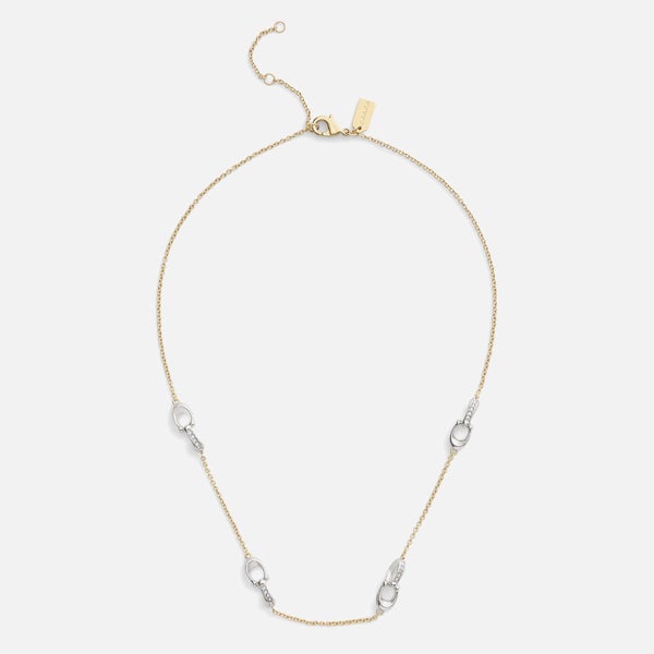 Coach Signature Pavé C Strand Gold-Toned Necklace