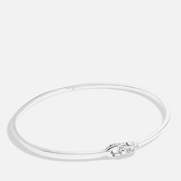 Coach Interlock Pavé C Silver-Tone Bangle Bracelet