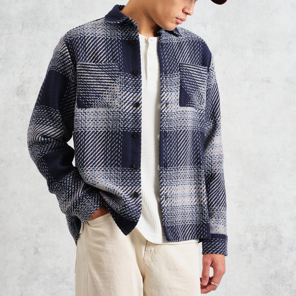 Wax London Whiting Checked Cotton-Blend Overshirt