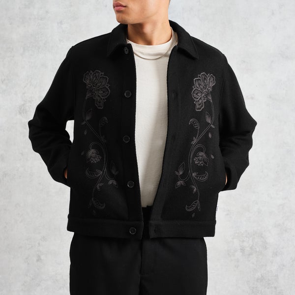 Wax London Elm Floral Wool-Blend Twill Jacket