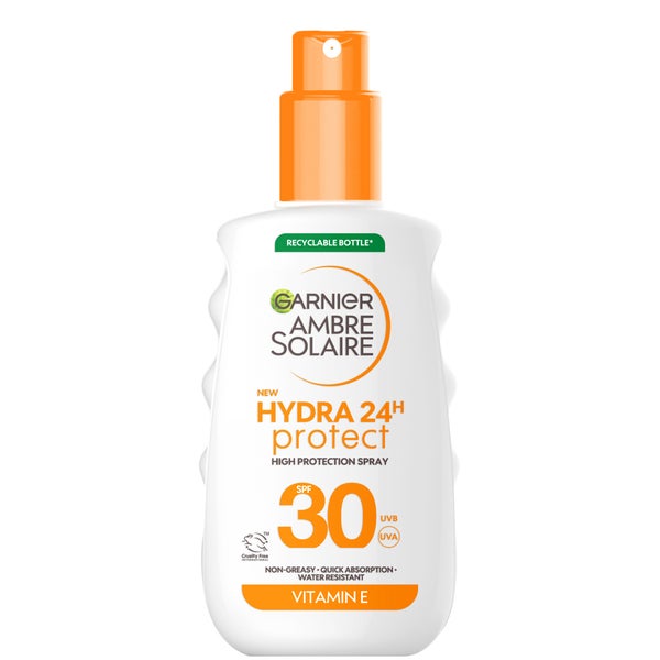 Garnier Ambre Solaire SPF 30 Hydra 24 Hour Protect Hydrating Sun Cream Spray With Vitamin E, 175ml