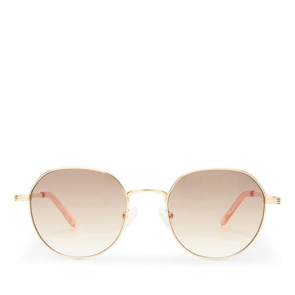 Le Specs Odyssey Gold-Tone Round-Frame Sunglasses