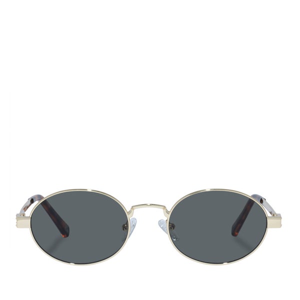 Le Specs Poseidon Deux Gold-Tone Oval-Frame Sunglasses