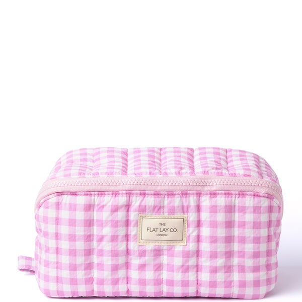 The Flat Lay Co. Marshmallow Flat Lay Makeup Box Bag - Pink Gingham