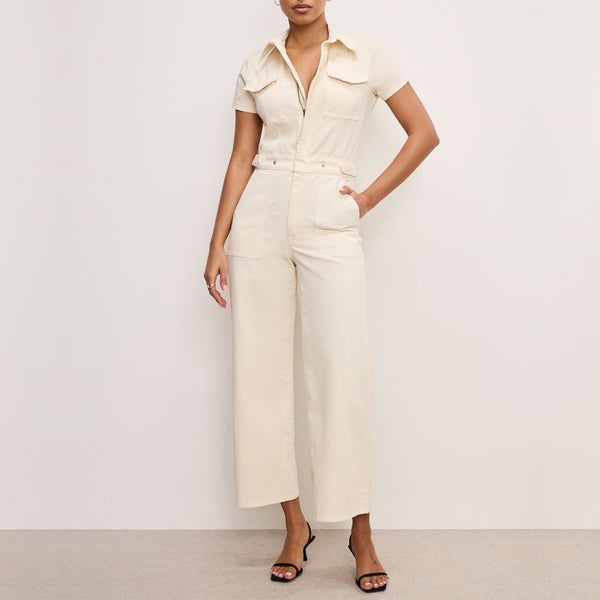 Good American Fit For Success Denim Palazzo Jumpsuit