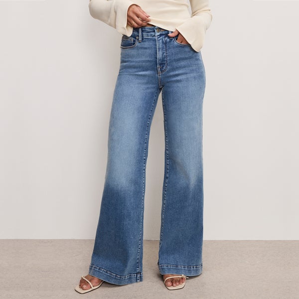 Good American Good Waist Palazzo Light Compression Jeans
