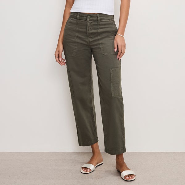 Good American Cropped Cargo Cotton-Blend Twill Pants