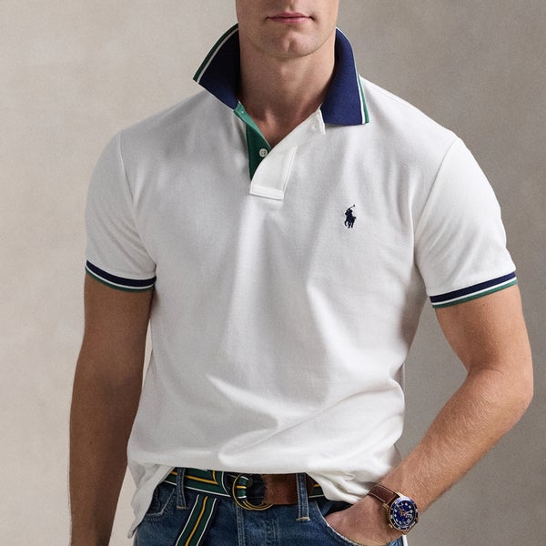 Polo Ralph Lauren Custom Slim Fit Cotton Mesh Tipped Polo Shirt
