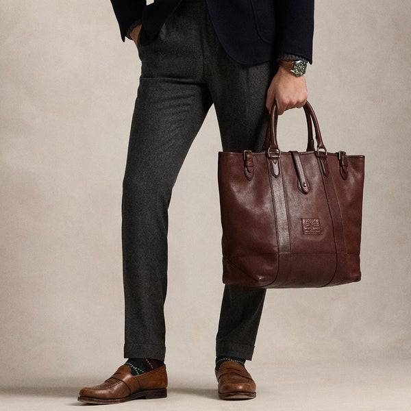Polo Ralph Lauren Heritage Pebble-Grain Leather Tote Bag