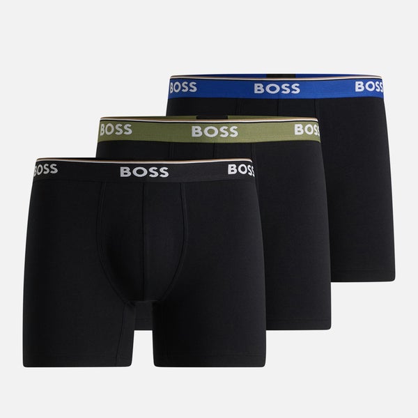 BOSS Bodywear 3 Pack Power Cotton-Blend Stretch-Jersey Boxers