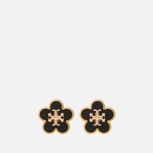 Tory Burch Kira Gold-Tone Enamel Flower Stud Earrings