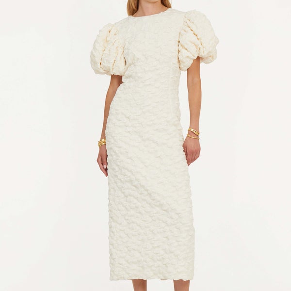 ROTATE Birger Christensen Textured Cloqué Midi Dress