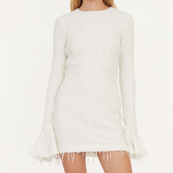 ROTATE Birger Christensen Embellished Mesh Mini Dress