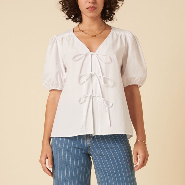 Nobody's Child Bernadetta Organic Cotton-Poplin Blouse