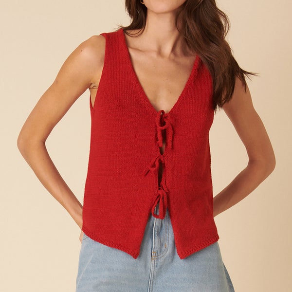 Nobody's Child Tie-Front Knitted Waistcoat