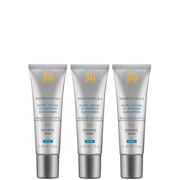 SkinCeuticals Ultra Facial UV Defense SPF50 Sunscreen Protection 30ml (Three Pack)