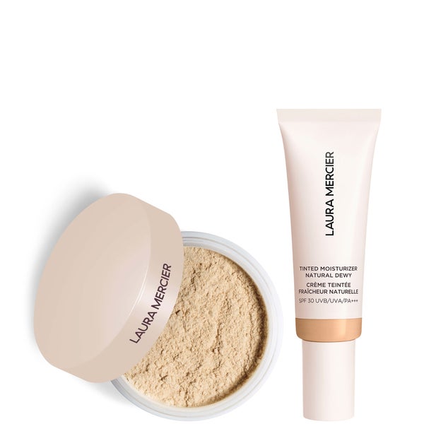 Laura Mercier Mini Translucent Loose Setting Powder Ultra Blur and Tinted Moisturiser Natural Dewy SPF 30 Duo - 2N Maple