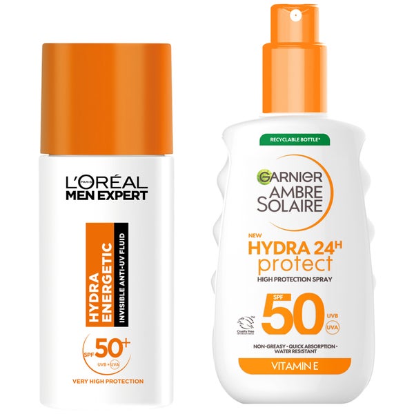 L’Oreal Men x Ambre Solaire SPF50 Face & Body Hydrating Suncream Bundle