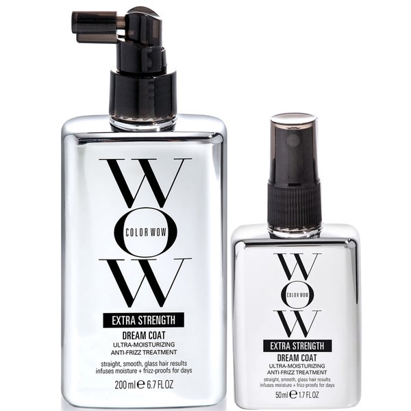 Color Wow Extra Strength Dream Coat Ultra Moisturizing Anti Frizz Treatment Home and Away Duo