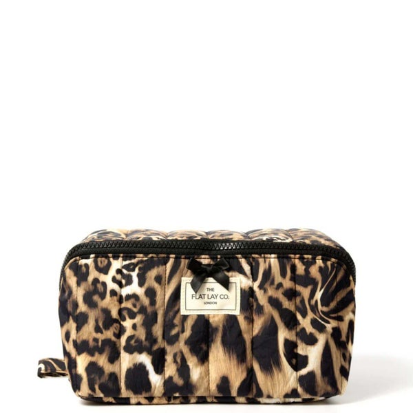 The Flat Lay Co. Marshmallow Flat Lay Makeup Box Bag - Warped Leopard