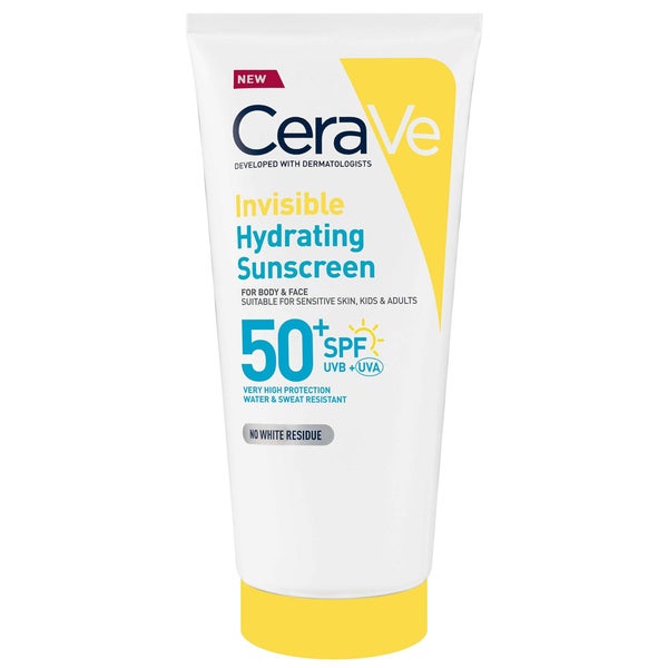 CeraVe Invisible Hydrating Sunscreen SPF 50 for body, face, & all skin types with 3 essential ceramides 177 ml