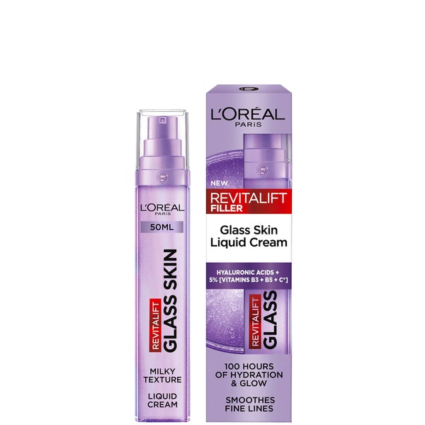 L'Oréal Paris Revitalift Filler Glass Skin Liquid Cream Face Moisturiser, 50ml