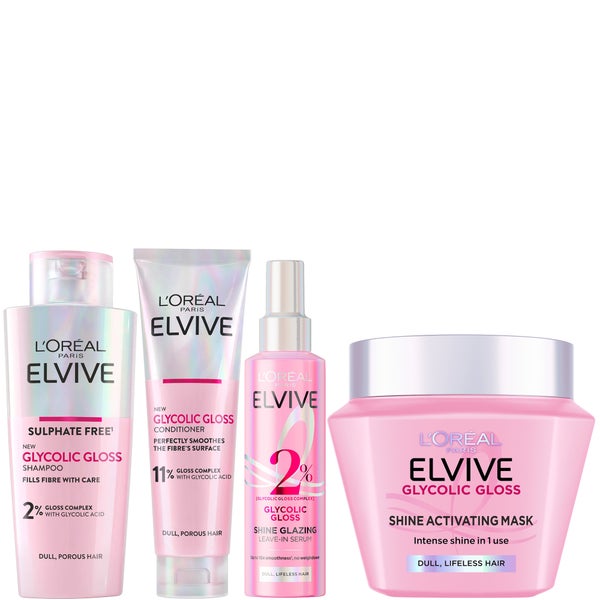 L'Oréal Paris Elvive Glyolic Gloss 4-Step Mask Shine Bundle