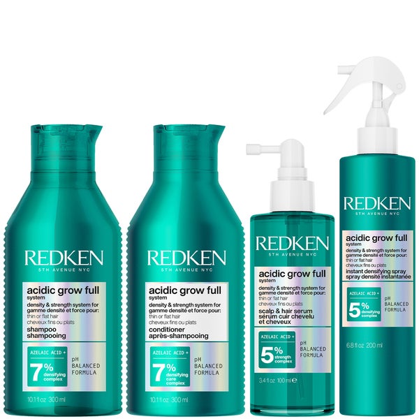 Redken Acidic Grow Full System Shampoo 300ml, Conditioner 300ml, Serum 100ml & Spray 190ml Bundle