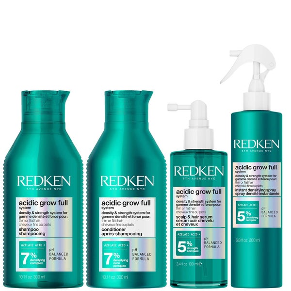 Redken Acidic Grow Full System Shampoo 300ml, Conditioner 300ml, Serum 100ml & Spray 190ml Bundle