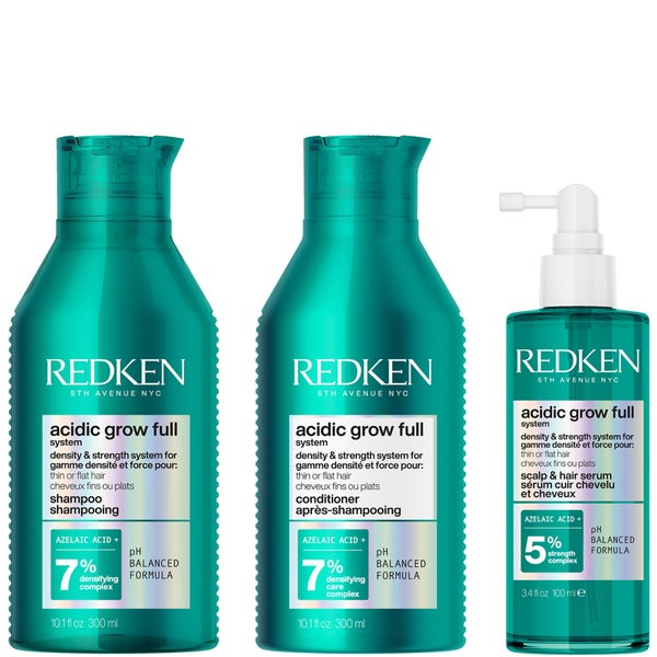 Redken Acidic Grow Full System Shampoo 300ml, Conditioner 300ml & Serum 100ml Bundle