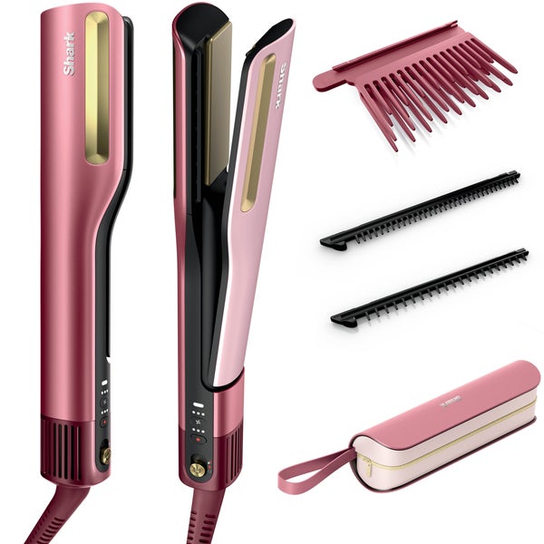 Shark SilkiPro Straight Hair Straightener + Dryer in One Tool - Rose Petal