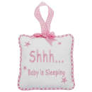 Shhhh.. Baby Is Sleeping Hanging Door Sign (Pink)