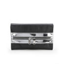 MILLY Riley Hand Through Hologram Strap Leather Clutch Bag - Black