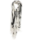Diesel Chasca Printed Viscose Scarf - White-Black