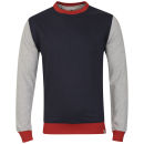 Bellfield Men's Dalton Cut & Sew Crew Neck Sweatshirt - Grey Marl