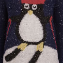 Love Knitwear Women's Skiing Penguin Christmas Jumper - Multi
