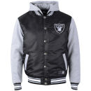 Majestic Men's Redfield Hooded Raiders Jacket - Black/Silver Marl