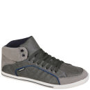 Crosshatch Men's Spindle Quilted Mid Cut Trainer - Light Grey/Mid Grey