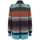 See By Chloé Women's Block Stripe Wool Coat - Brown/Blue