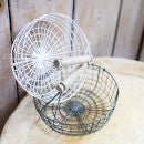 Nkuku Alama Round Basket - Distressed Grey / Cream - 13 x 18cm