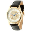 Mastertime Men's Gold Dial Black Strap Watch