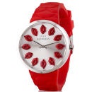 Lulu Guinness Mischief Quilted Lips Watch - Red