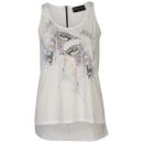 Damned Delux Women's peacock Zip Back Vest - White