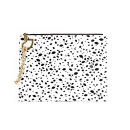 Lulu Guinness Spot Hug and Hold Chain Wristlet Leather Clutch Bag - Black/White