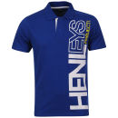 Henleys Men's Deed Polo Shirt - Surf Blue/White/Yellow