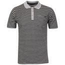 Beck & Hersey Men's Pocket Stripe Polo Shirt - Light Grey Marl/Black
