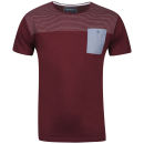 Osaka Men's Striped T-Shirt - Burgundy/Sky